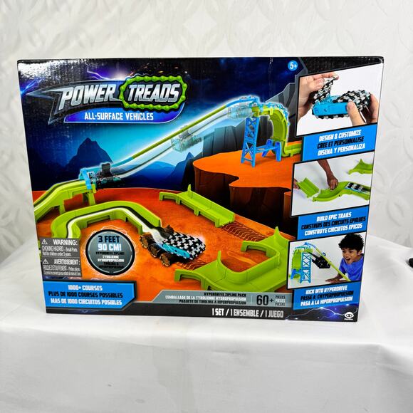 WowWee Power Treads Hyperdrive Zipline Car Set Race Track Playset 1 Vehicle 5562 - Picture 8 of 8